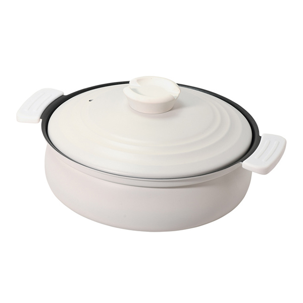 【50Pもらえる・12/15まで期間限定】IH対応 軽量土鍋風卓上鍋 ホワイト 24cm