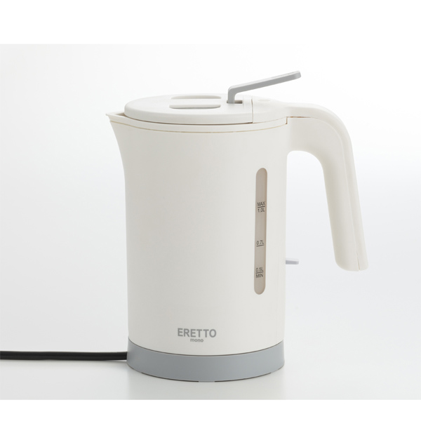 エレットmono 倒れてもこぼれにくい電気ケトル 1L